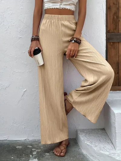 Olivia - Navy Breeze Wide-Leg Trousers