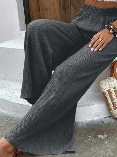 Olivia - Navy Breeze Wide-Leg Trousers